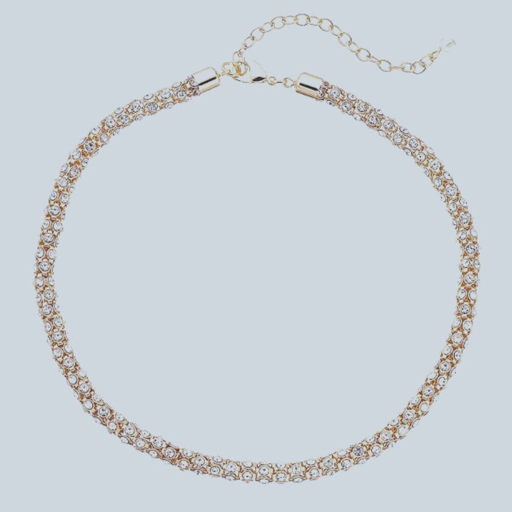 NAPIER Mod/Contemporary Chic Rose Gold Clear CZ Stone Popcorn Chain Necklace - Picture 2 of 8